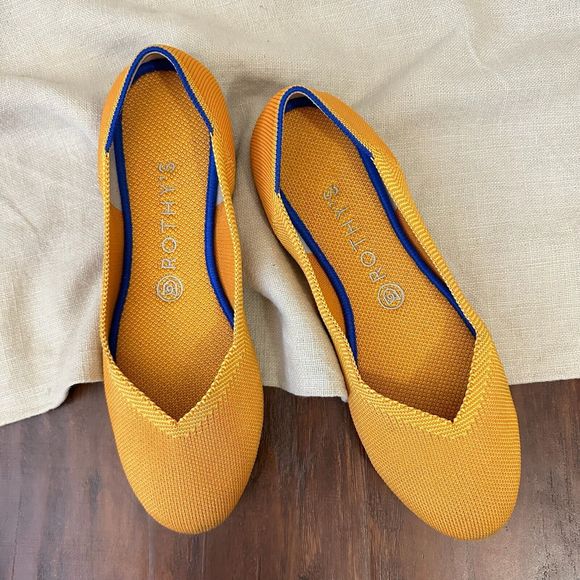ROTHY'S The Flat in Lemon Drop Ballet Flats Round Toe Slip On RETIRED - Picture 2 of 15